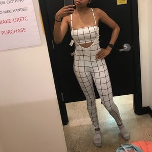 Black & White Overall Pant Set